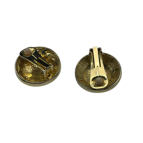 **Large Vintage Black and Gold Clip On Earrings - Picture 6 of 12